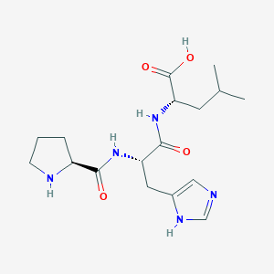 Chemical structure of H-Pro-His-Leu-OH