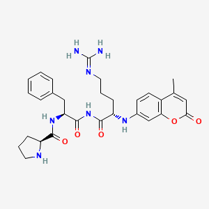 Chemical structure of H-Pro-Phe-Arg-AMC