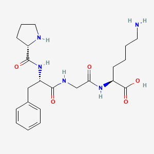 Chemical structure of H-Pro-Phe-Gly-Lys-OH