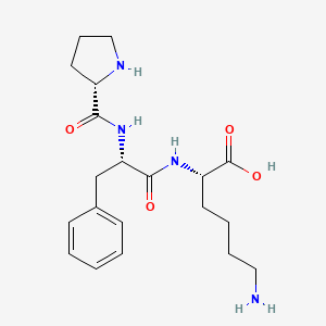 Chemical structure of H-Pro-Phe-Lys-OH