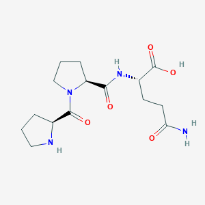 Chemical structure of H-Pro-Pro-Gln-OH