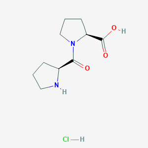 Chemical structure of H-Pro-pro-OH hcl