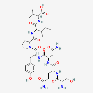 Chemical structure of H-Ser-Gln-Asn-Tyr-Pro-Ile-Val-OH