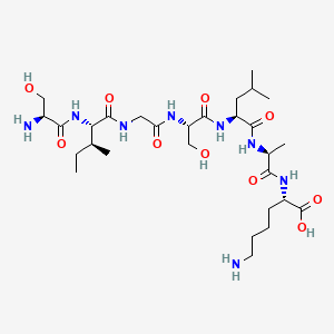 Chemical structure of H-Ser-Ile-Gly-Ser-Leu-Ala-Lys-OH