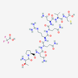 Chemical structure of H-Thr-Pro-Asn-Gln-Arg-Gln-Asn-Val-Cys-OH