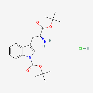 Chemical structure of H-Trp(boc)-otbu hcl