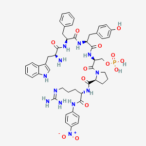 Chemical structure of H-Trp-Phe-Tyr-Ser(PO₃H₂)-Pro-Arg-pNA