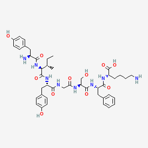 Chemical structure of H-Tyr-Ile-Tyr-Gly-Ser-Phe-Lys-OH