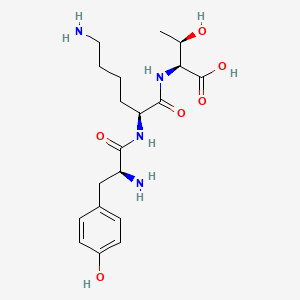 Chemical structure of H-Tyr-Lys-Thr-OH