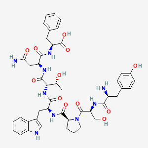 Chemical structure of H-Tyr-Ser-Pro-Trp-Thr-Asn-Phe-OH
