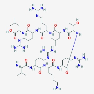 Chemical structure of H-Val-Arg-Lys-Arg-Thr-Leu-Arg-Arg-Leu-OH