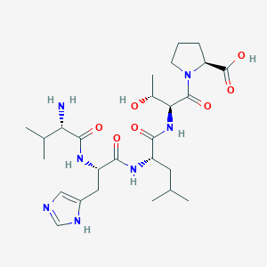 Chemical structure of H-Val-His-Leu-Thr-Pro-OH