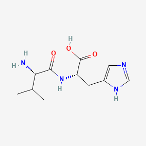 Chemical structure of H-Val-His-OH