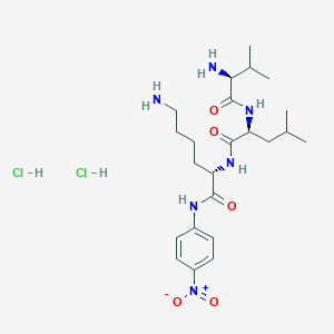 Chemical structure of H-Val-Leu-Lys-pNA · 2 HCl