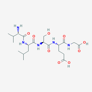 Chemical structure of H-Val-Leu-Ser-Glu-Gly-OH
