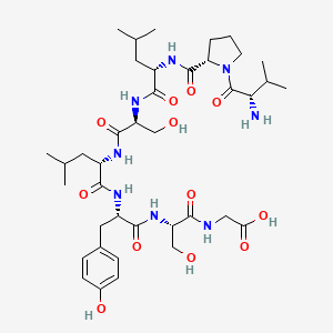 Chemical structure of H-Val-Pro-Leu-Ser-Leu-Tyr-Ser-Gly-OH