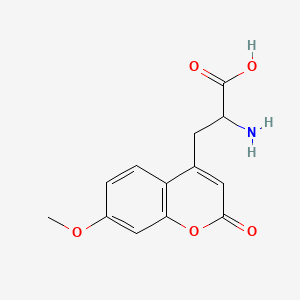 Chemical structure of H-β-(7-Methoxycoumarin-4-yl)-Ala-OH
