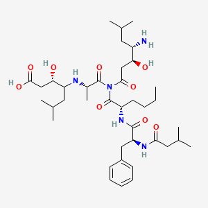 Chemical structure of Isovaleryl-Phe-Nle-Sta-Ala-Sta-OH