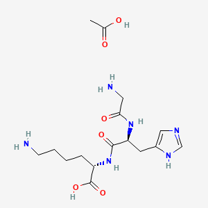 Chemical structure of Gly-His-Lys acetate salt
