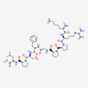 Chemical structure of Lys-(Des-Arg⁹,Leu⁸)-Bradykinin