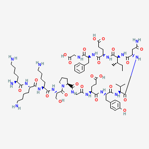 Chemical structure of Lys-Lys-IRS-1 (891-902) (dephosphorylated) (human)