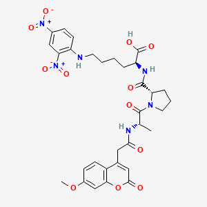 Chemical structure of Mca-Ala-Pro-Lys(Dnp)-OH