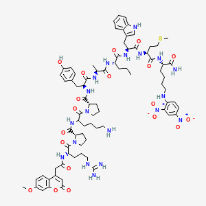 Chemical structure of Mca-Arg-Pro-Lys-Pro-Tyr-Ala-Nva-Trp-Met-Lys(Dnp)-NH₂