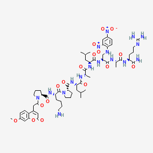 Chemical structure of Mca-Pro-Lys-Pro-Leu-Ala-Leu-Dap(Dnp)-Ala-Arg-NH₂