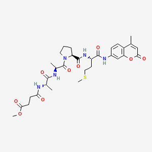 Chemical structure of MeOSuc-Ala-Ala-Pro-Met-AMC
