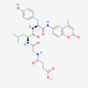 Chemical structure of MeOSuc-Gly-Leu-Phe-AMC