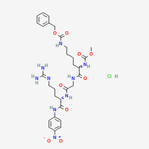 Chemical structure of Methoxycarbonyl-Lys(Z)-Gly-Arg-pNA