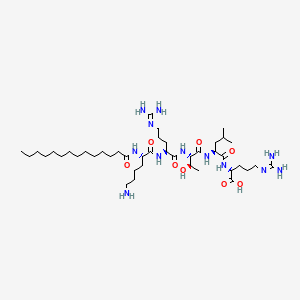 Chemical structure of Myristoyl-Lys-Arg-Thr-Leu-Arg-OH