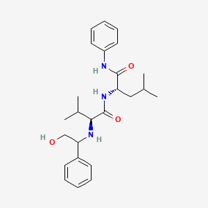 Chemical structure of N-((RS)-2-Hydroxy-1-phenyl-ethyl)-Val-Leu-anilide