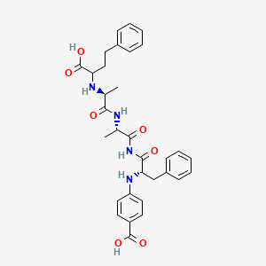 Chemical structure of N-[(RS)-1-Carboxy-3-phenyl-propyl]-Ala-Ala-Phe-4-Abz-OH