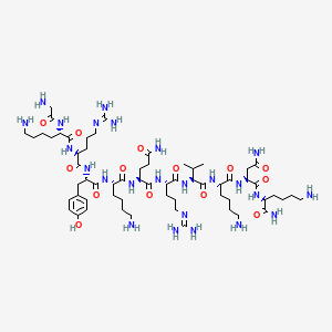 Chemical structure of H-gly-lys-arg-tyr-lys-gln-arg-val-lys-asn-lys-nh2