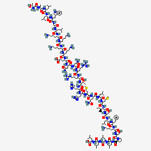 Chemical structure of H-Tallwglkkkkennrrthhmqlmislfkspllll-OH