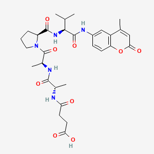 Chemical structure of Suc-Ala-Ala-Pro-Val-AMC