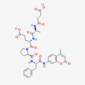 Chemical structure of Suc-Ala-Glu-Pro-Phe-AMC