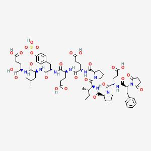 Chemical structure of Succinyl-(Pro⁵⁸,D-Glu⁶⁵)-Hirudin (56-65) (sulfated)