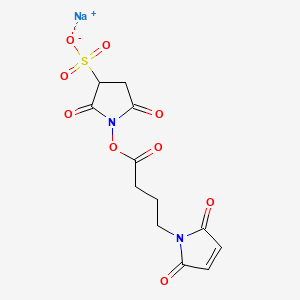 Chemical structure of Sulfo-N-succinimidyl 4-maleimidobutyrate sodium salt