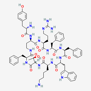 Chemical structure of Tyr-(D-Dab⁴,Arg⁵,D-Trp⁸)-cyclo-Somatostatin-14 (4-11)