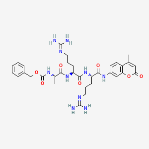 Chemical structure of Z-Ala-Arg-Arg-AMC