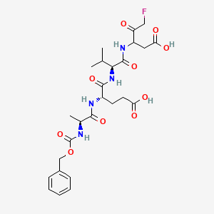 Chemical structure of Z-Ala-Glu-Val-DL-Asp-fluoromethylketone