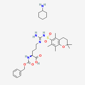 Chemical structure of Z-Arg(Pmc)-OH · CHA