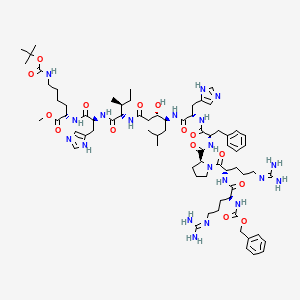 Chemical structure of Z-Arg-Arg-Pro-Phe-His-Sta-Ile-His-Lys(Boc)-OMe