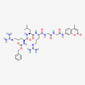 Chemical structure of Z-Arg-Leu-Arg-Gly-Gly-AMC