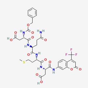 Chemical structure of Z-Asp-Gln-Met-Asp-AFC