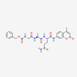 Chemical structure of Z-Gly-Ala-Gln-AMC