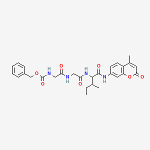 Chemical structure of Z-Gly-Gly-Leu-AMC