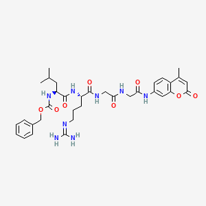 Chemical structure of Z-Leu-Arg-Gly-Gly-AMC